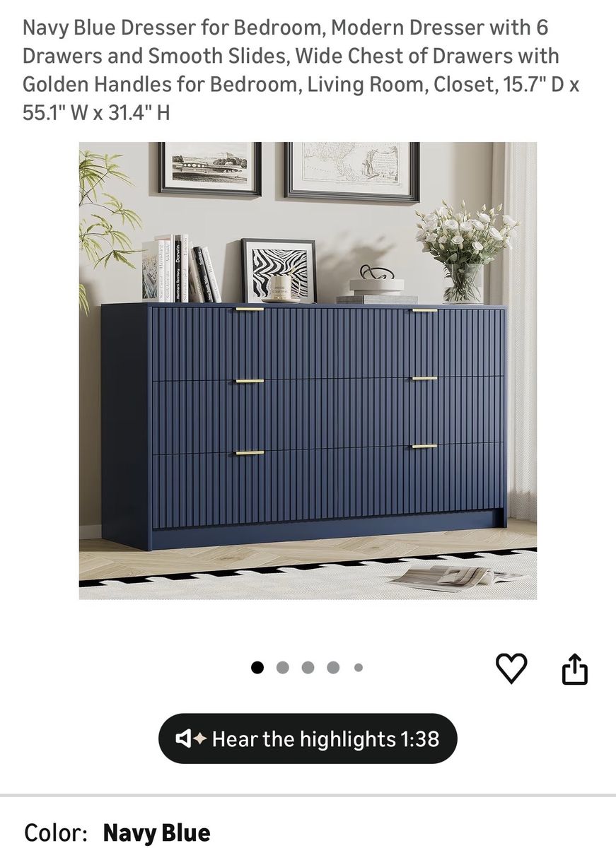 Navy Blue Dresser