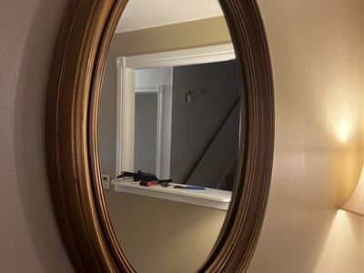Large Oval Gold Framed Wall Mirror - Ornate Vintage Style Home Decor Accent