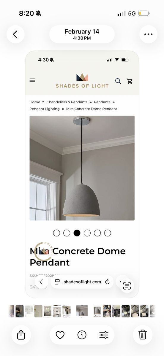Concrete Pendant Light