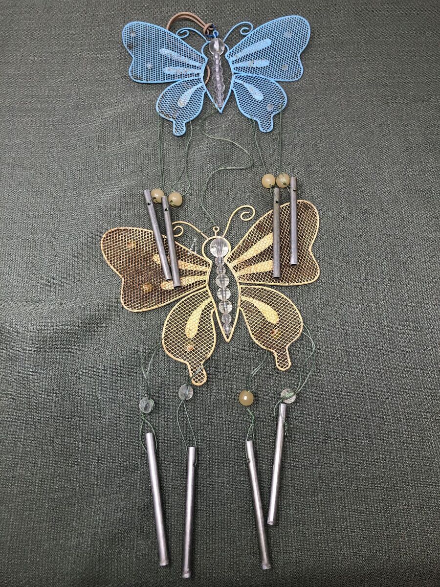 Beautiful Yellow & Blue Butterfly Wind Chime