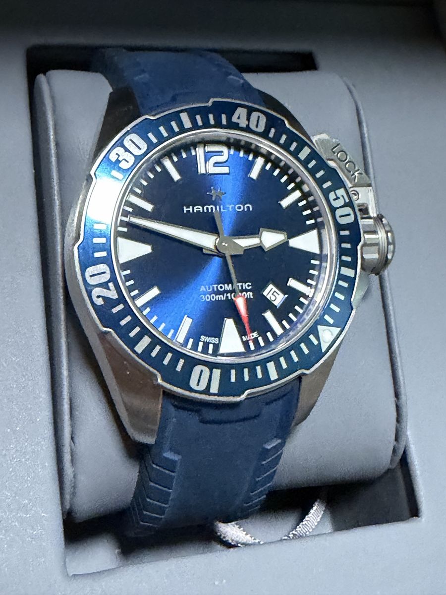 Hamilton Khaki Navy Frogman Automatic Watch H777050 Blue Dial