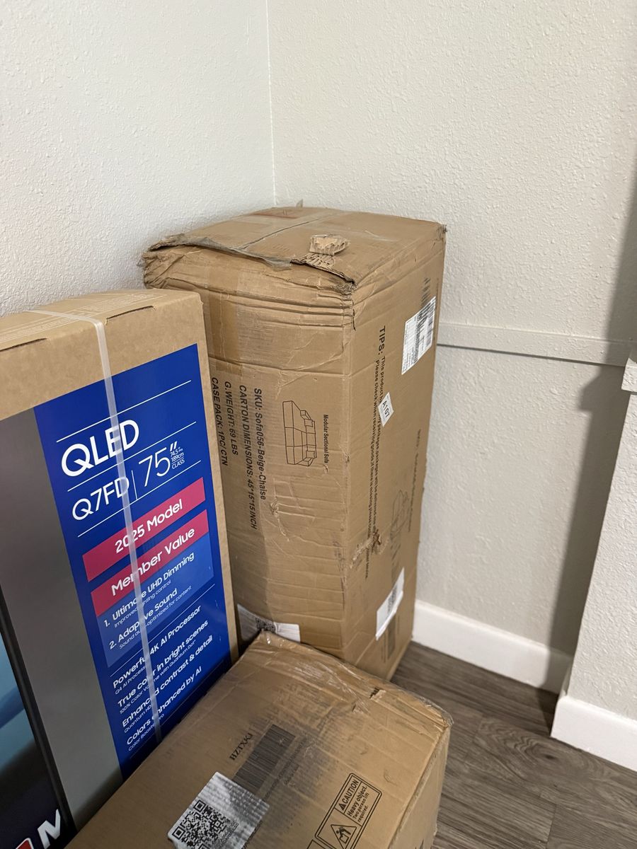 Brand new/ unboxed white beige cloud couch
