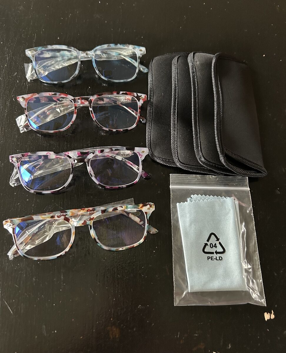 Brand New - 4 Pack 1.25x Reading Glasses Blue Light Blocking for Women, Computer Readers with Spring Hinge