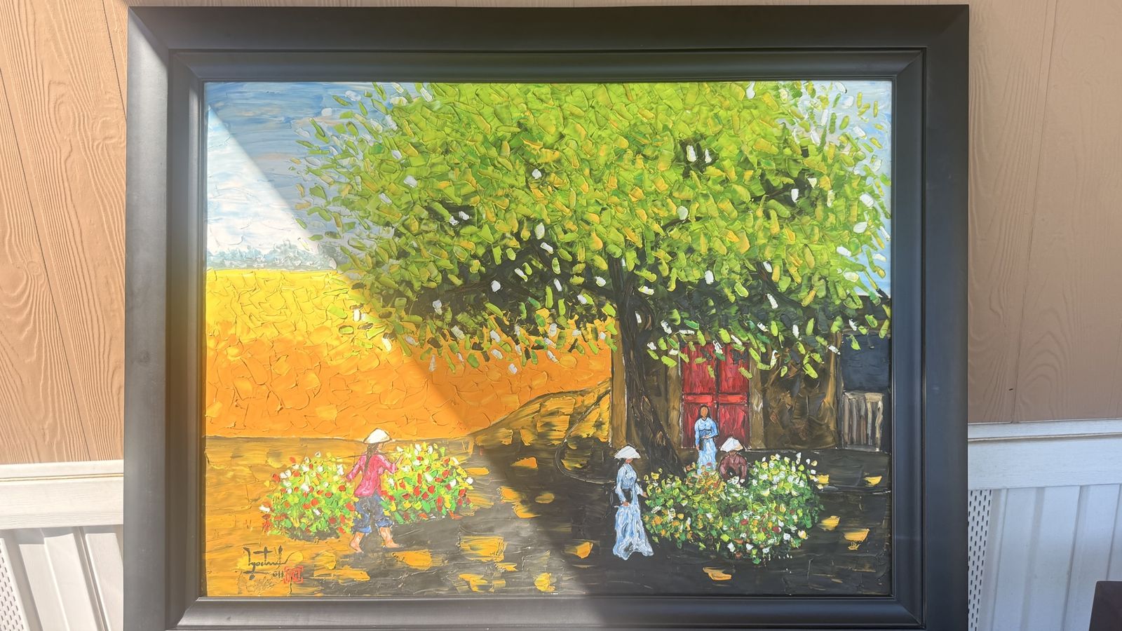 Original Textured Landscape Painting by Thien Oil