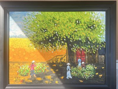 Original Textured Landscape Painting by Thien Oil