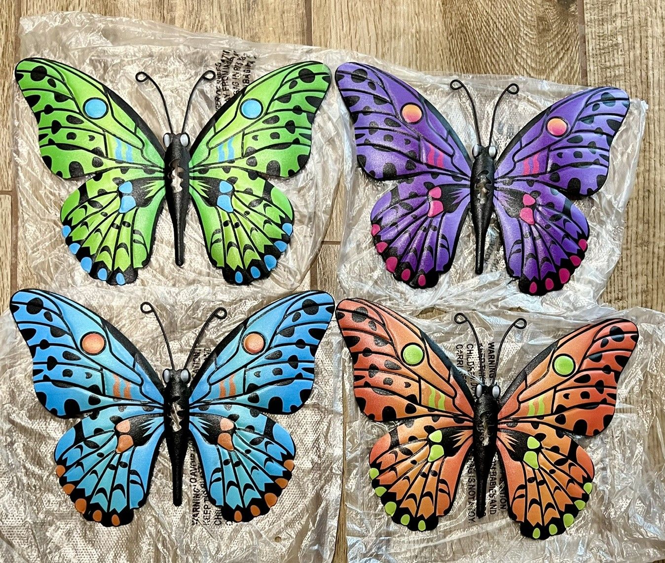 Metal Butterfly (4 Pack) Wall Decor - 9.6" Outdoor Fence Wall Art Decor, Hanging Decoration BA9 (on back order until 8/8/26)