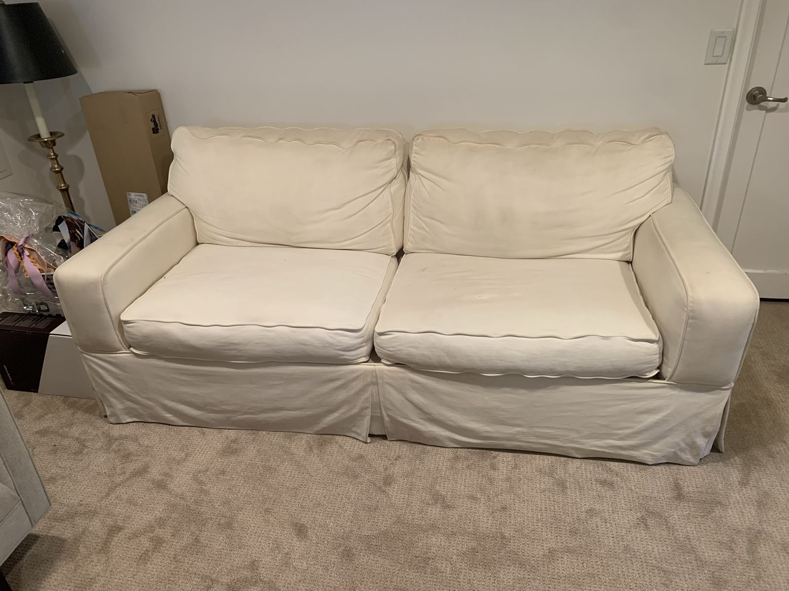 Classic White Slipcovered Sofa