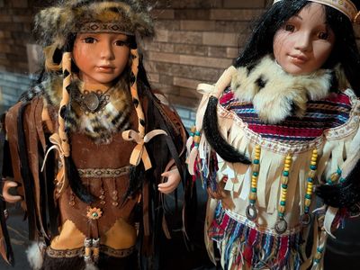 Cathay Collection Native American limited edition 16" porcelain dolls $40 for both dolls