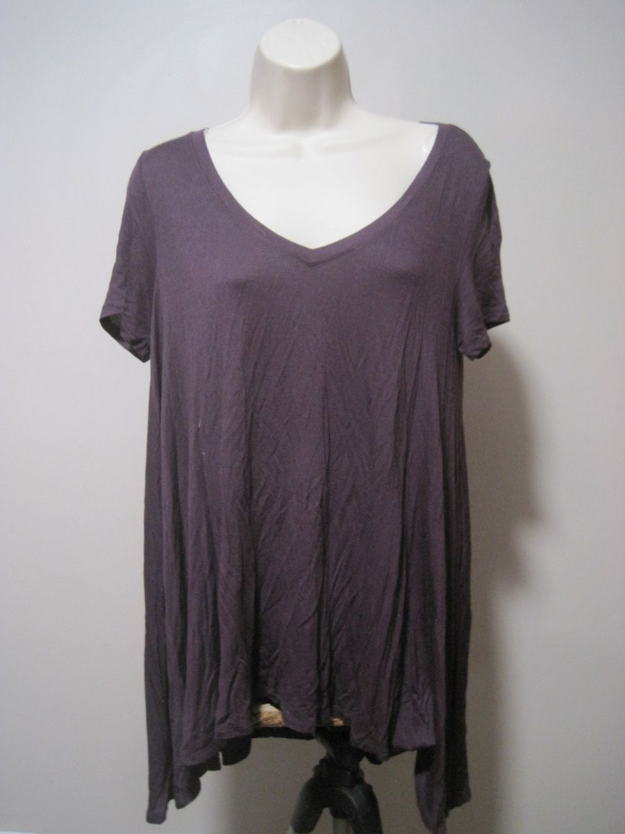 Mudd Women's Size Medium Lightweight Purple Rayon Scoop Neck Cap Sleeves Shirt