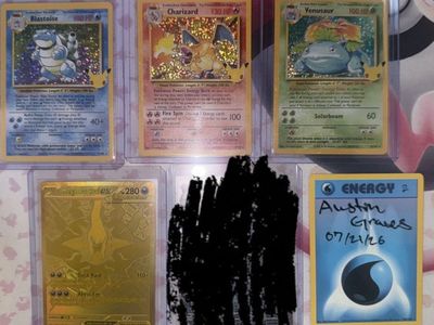 Pokémon Celebrations Blastoise, Charizard, Venusaur & Gold Darkrai ex Cards - Lot of 5