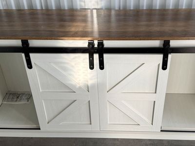 Modern Farmhouse TV Stand / Barn Door Console