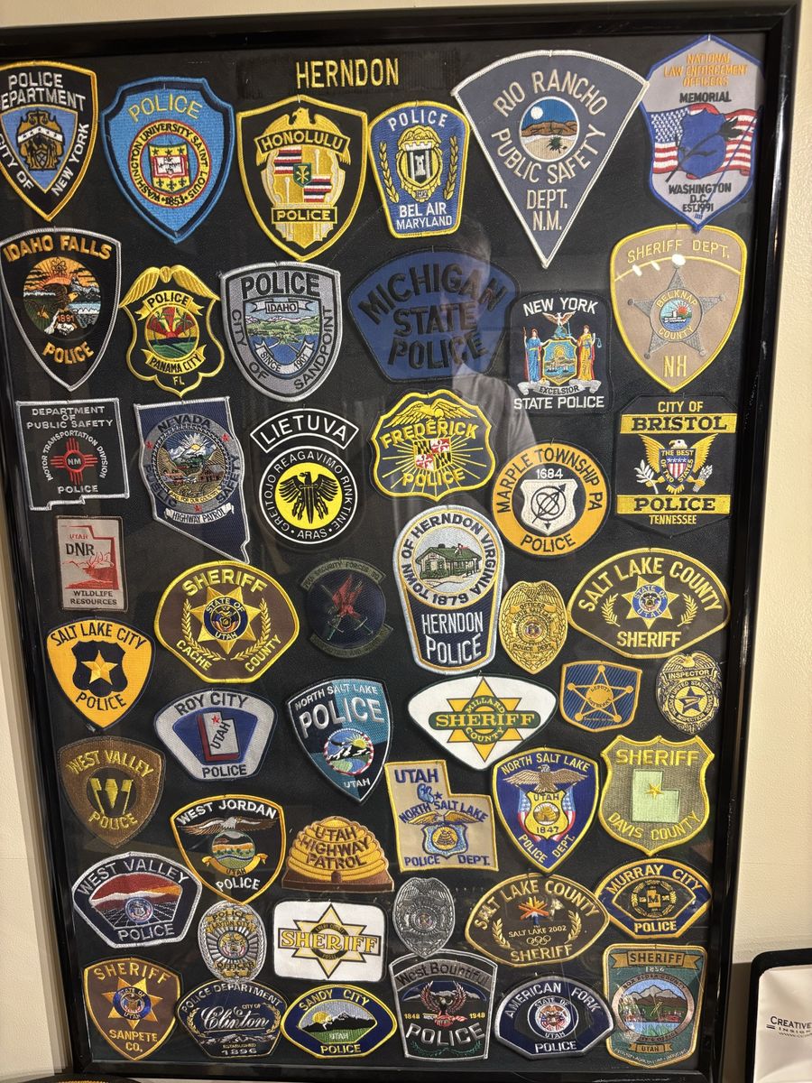 Vintage Law Enforcement Shoulder Patch Collection - Framed Set