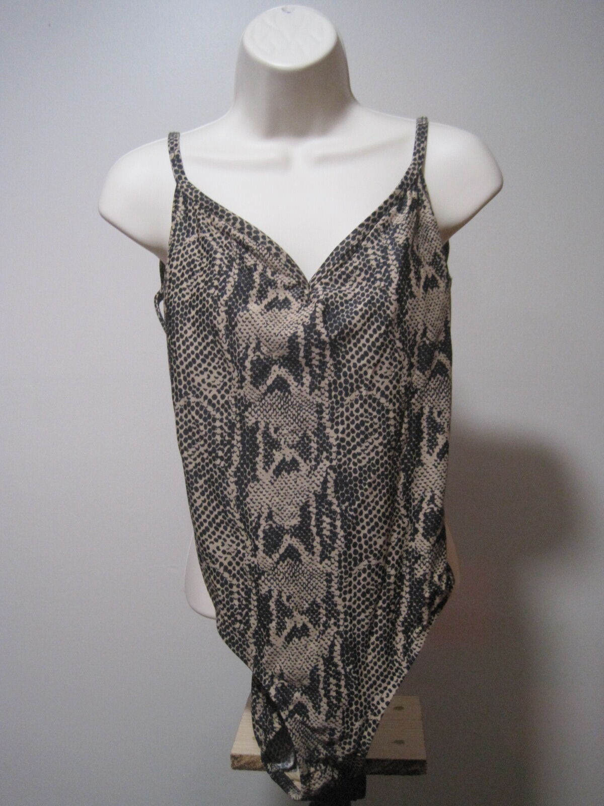 Unbranded Womens Small Snakeskin Print Sleeveless Tank 1 Piece Swimsuit Bodysuit