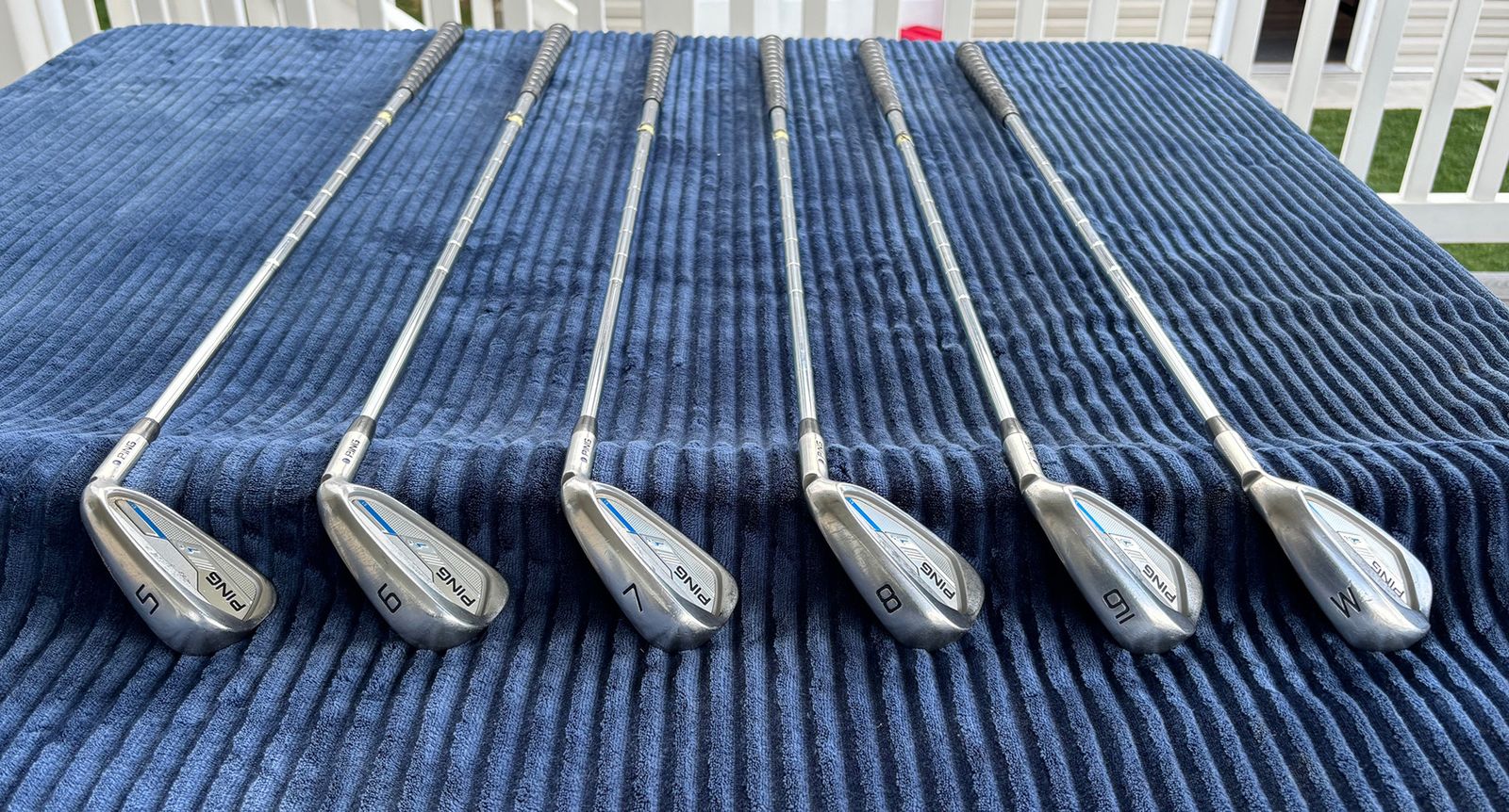 Ping iE irons (1/2-inch extended) 5-PW