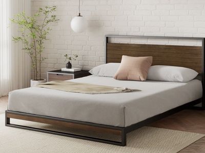Free- Queen Metal/wood Bed Frame & Box Spring