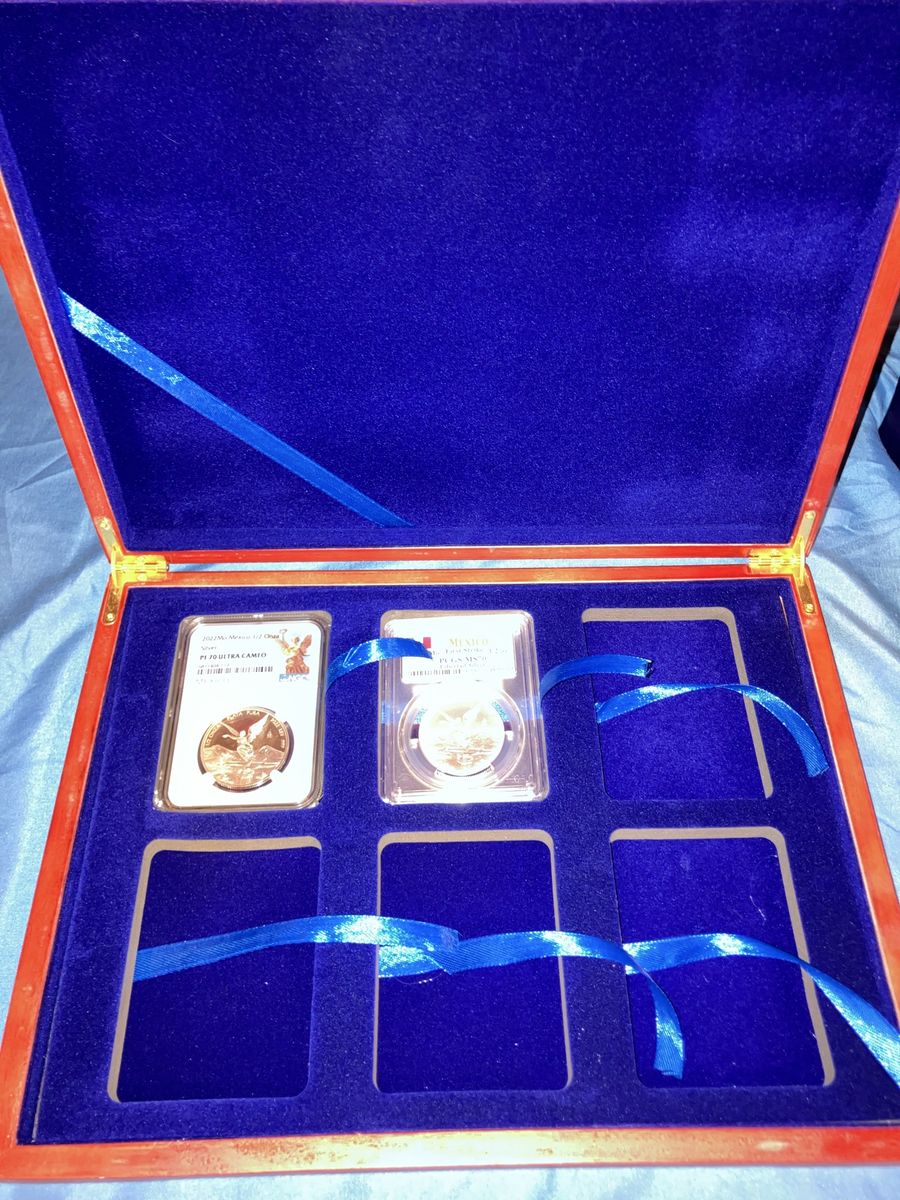 Wooden Coin Box For NGC & PCGS coin Silver