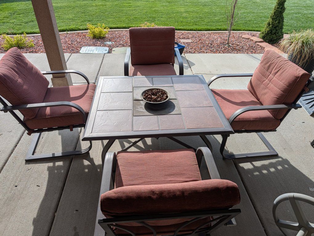 Patio Set with propane fire table