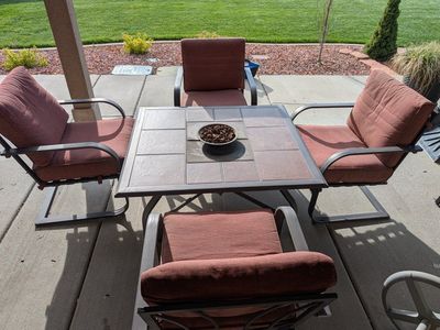 Patio Set with propane fire table