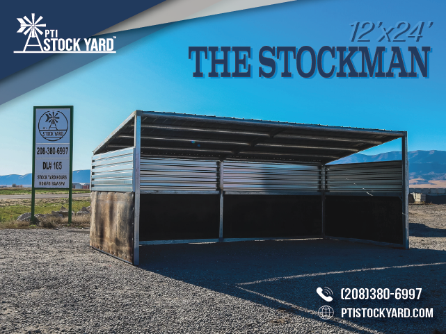 12x24 Heavy-Duty Galvanized Livestock Shelter- The Stockman