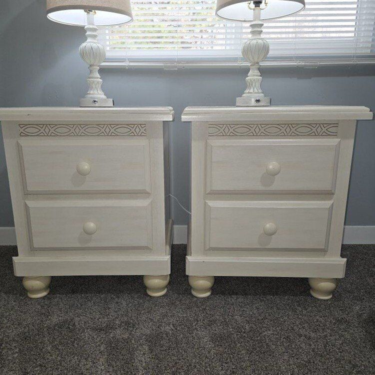 2 Off White Nightstands