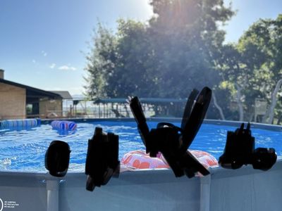 Intex 20 ft round pool + sand filter + solar bubble cover + salt chlorinate system