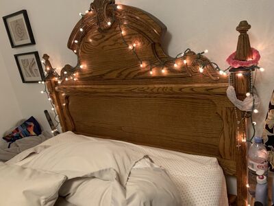 Solid Oak Victorian queen Sized Bed Frame