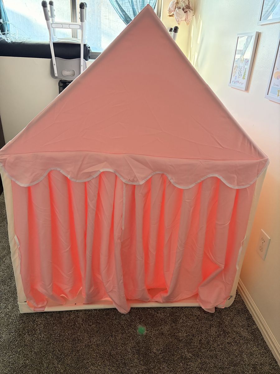 Pink Canvas Kids Play Tent Indoor/Outdoor Playhouse