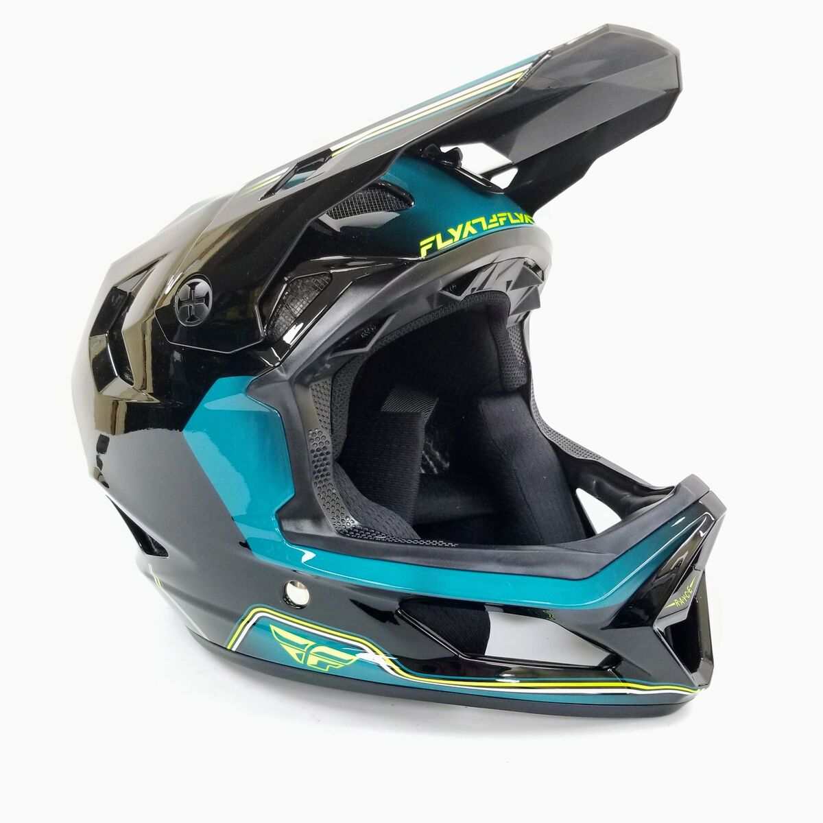 Fly Racing Rayce MTB/BMX Bicycle Helmet (Black/Teal/Hi-Vis, Youth Medium) (73-3623YM-L-R1-S4)