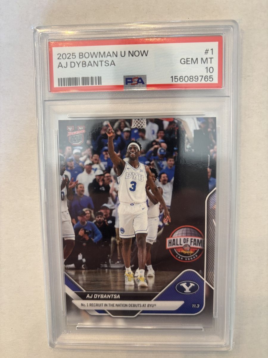 2025 Bowman U Now AJ Dybantsa #1 PSA 10 GEM MT BYU Basketball Card