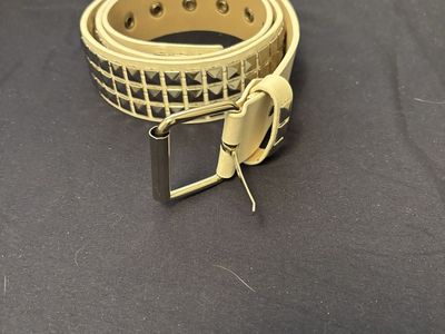 Y2K white studded belt