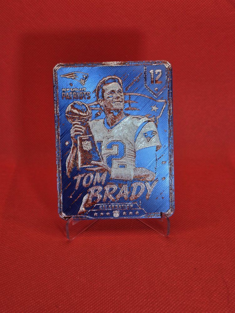 Tom Brady Patriots NFL 3D printed Football Card