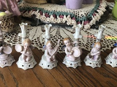 6 Porcelain Cherub Figurines