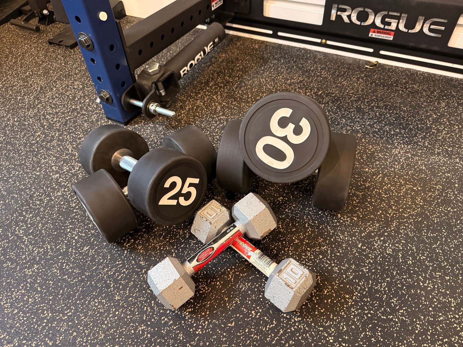 Dumbbells 30lb 25lb 10lb