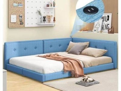 Full Size Platform Bed - Blue (Box 1 of 2)