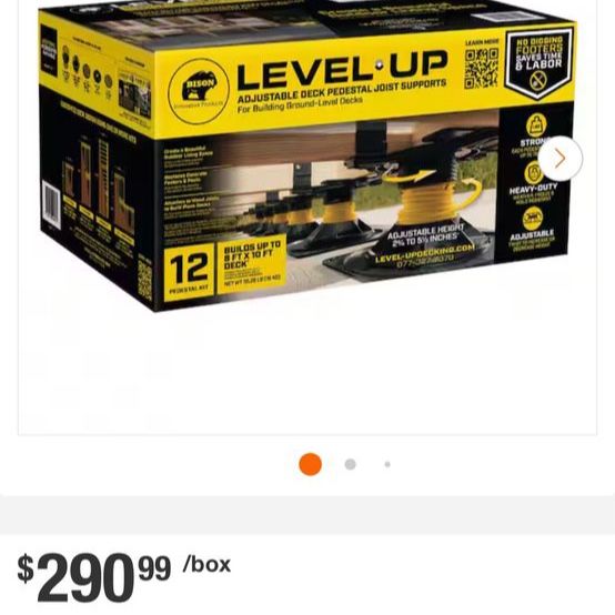 Bison Level.Up Adjustable Deck Pedestal Joist Support Kit (12-Pedestal Kit)