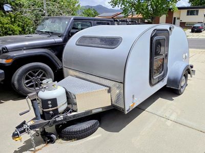 Teardrop Camper Trailer - Compact, Lightweight, Off-Grid Ready, Gray Exterior