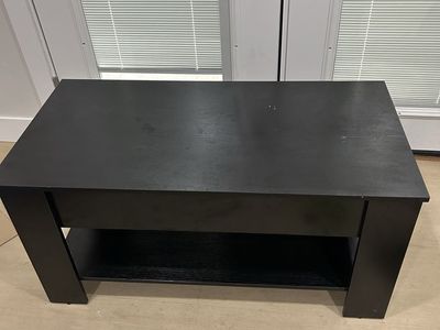 Black Lift-Top Coffee Table with Storage