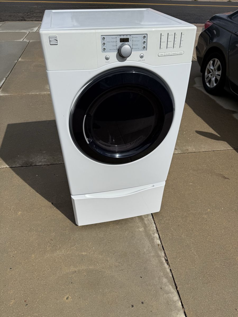 Kenmore Elite Front-Load Electric Dryer with Storage Pedestal