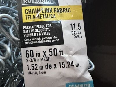 Everbilt Chain Link Fance 60 X 50'