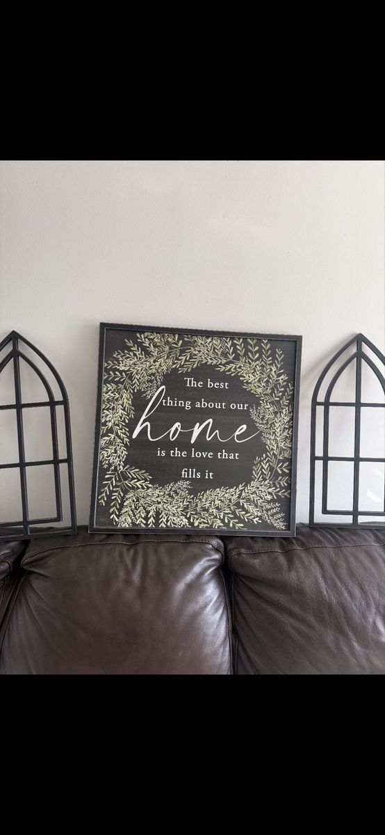 Rustic Farmhouse Wall Decor - "The Best Thing About Our Home" Sign