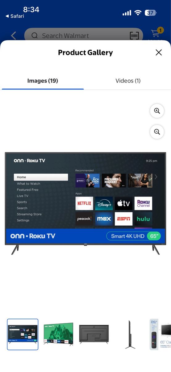 onn. Roku TV 65" Smart 4K UHD Television