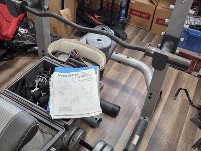 Weider Core 600 Weight Bench Exerciser with Weight Set and Accessories