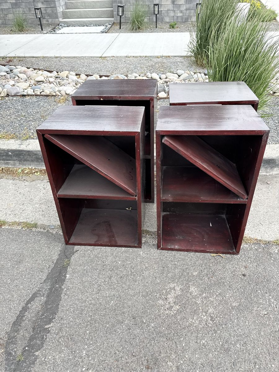 Free 4 Dark Wood Wine/Display Shelves - Free Curbside Pickup
