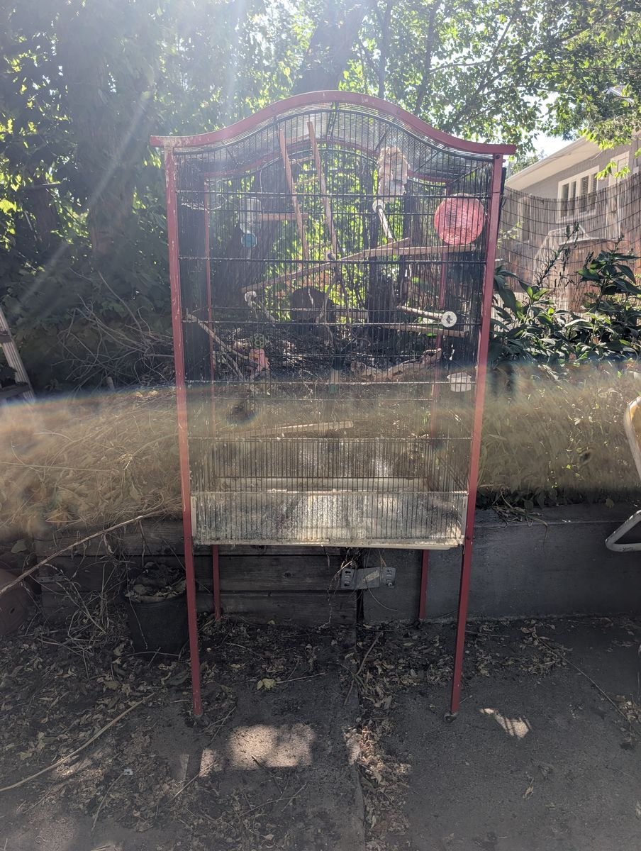 Vintage Large Red Bird Cage