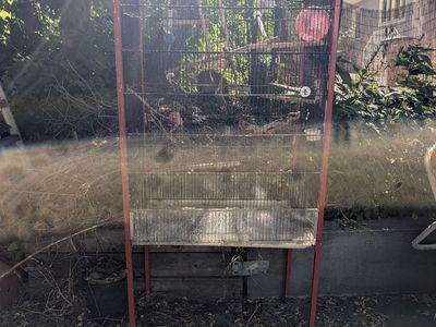 Vintage Large Red Bird Cage
