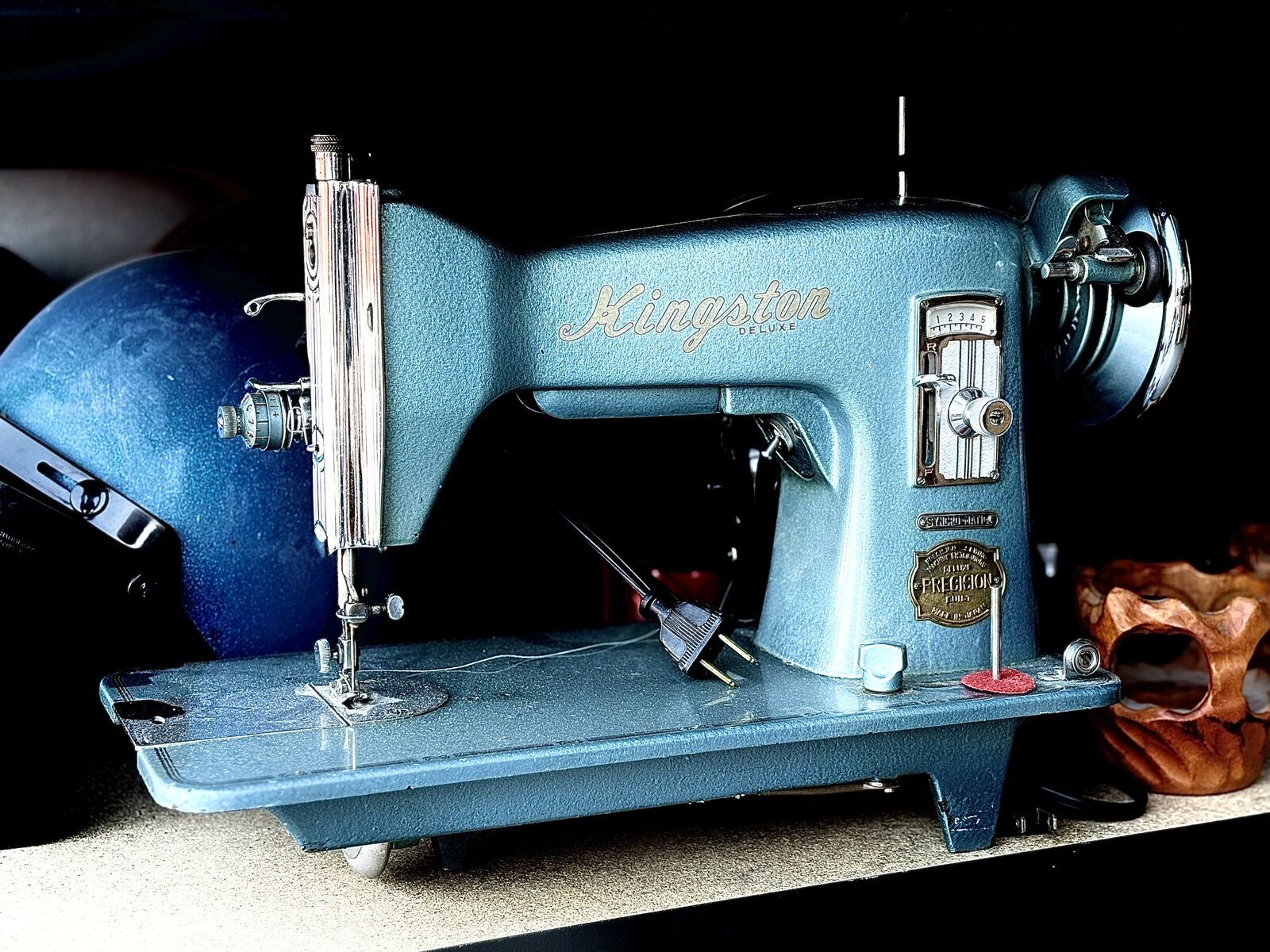 Gorgeous Vintage Kingston electric sewing machine w pedal, antique