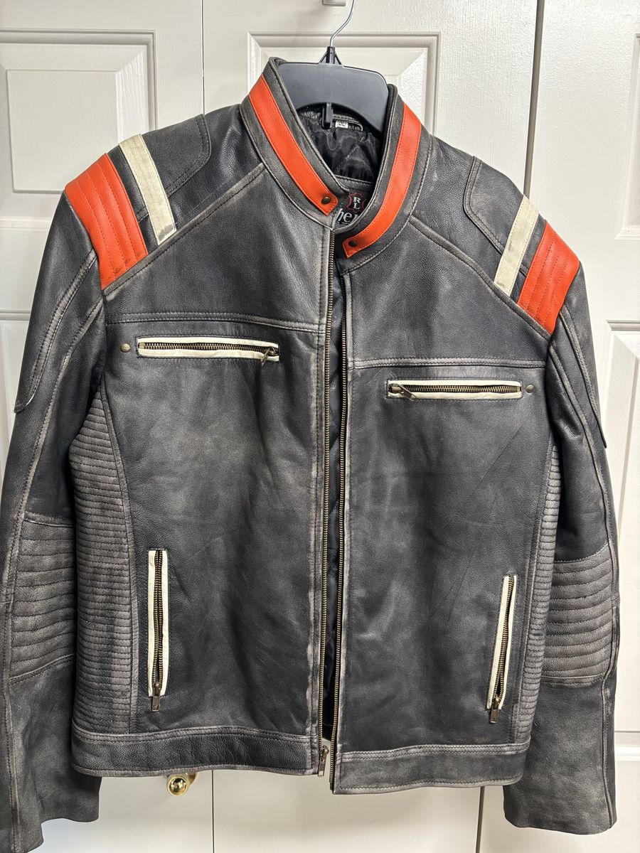 Leather motorcycle jacket