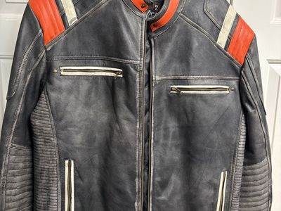 Leather motorcycle jacket