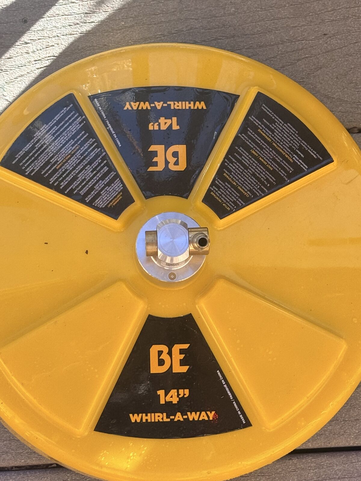 Brand New BE Whirl Away 14” Flat Surface Cleaner Pressure Washer Power Yellow