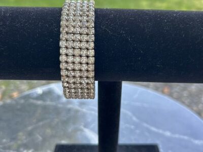 Vintage Five Row Rhinestone Cuff